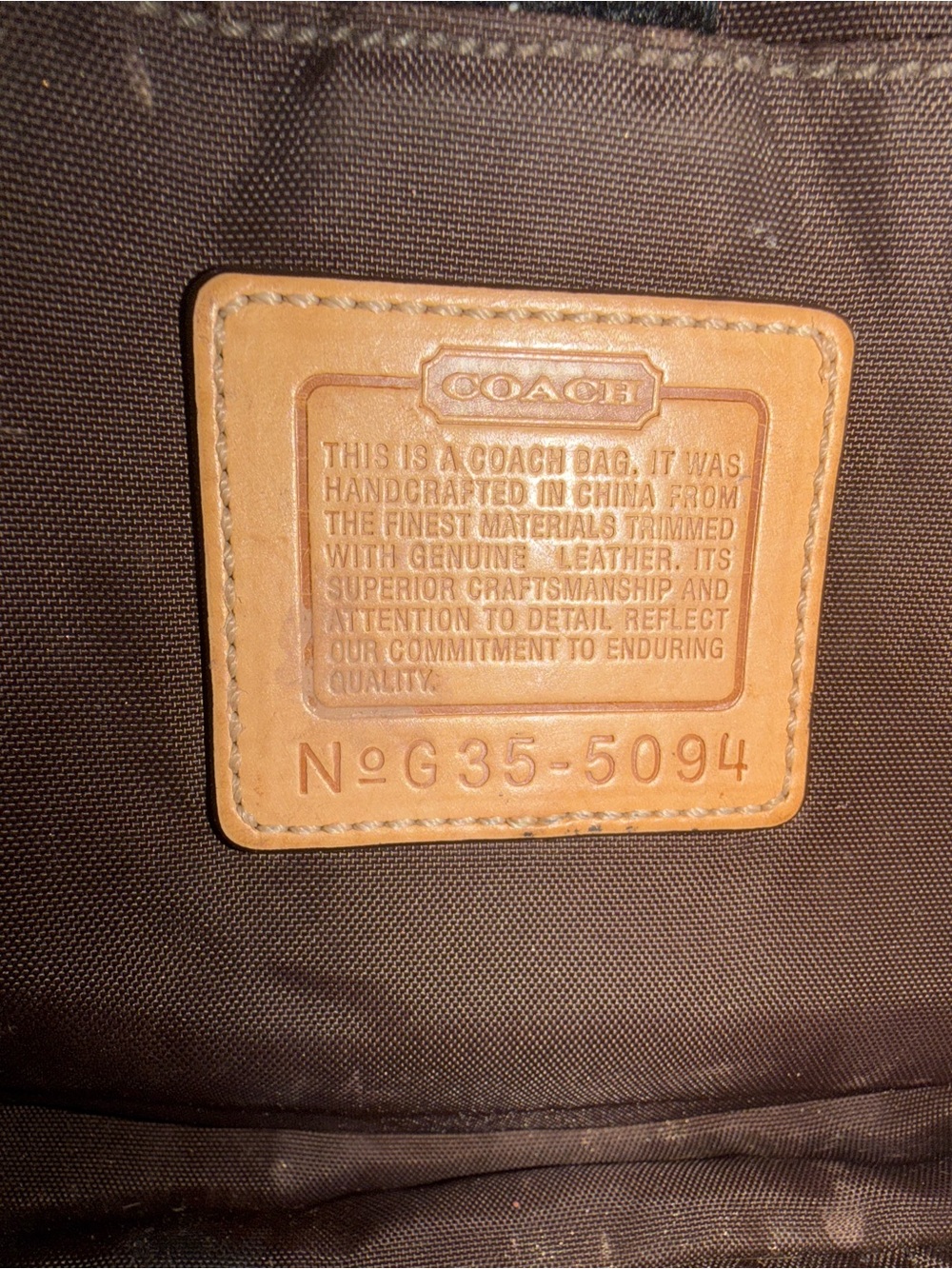 Coach Brown Signature Canvas Travel Pouch with Tan Leather Trim - Picture 8 of 8